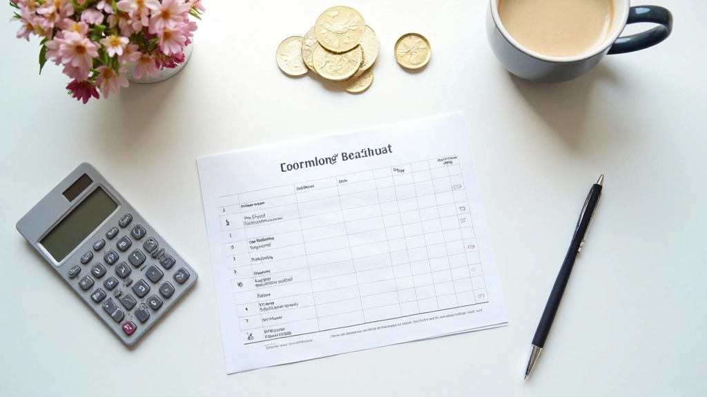 Budgetplan met grafieken en notities op bureau