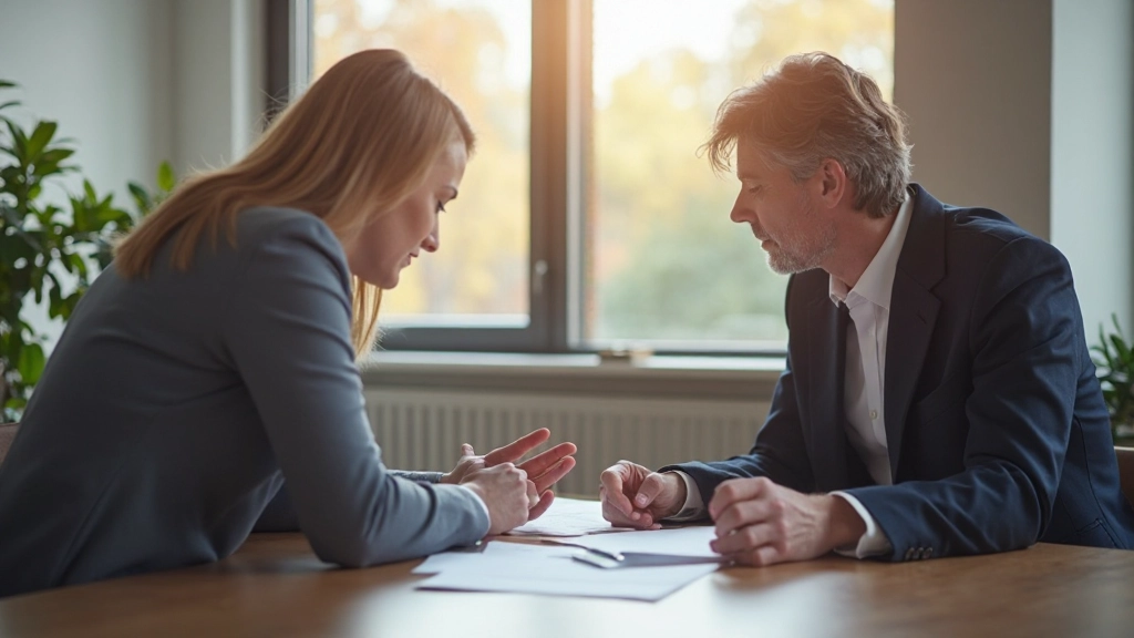 Professional consultation meeting with financial advisor explaining investment strategy to client